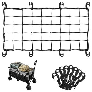 Raynesys�J�[�S�l�b�g���S���l�b�g90*50cm�ő�180*100cm�܂ŐL�т�ėp���Q�b�W�l�b�g���e���S���l�b�g�ו��Œ�/����h�~���[�t�L�����A�t�b�N8�t��Black