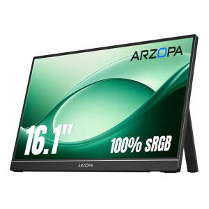 ARZOPA 16.1�C���` ���o�C�����j�^�[ ���� �t��HD IPS����� 100%sRGB �u���[���C�g�y�� �����X�^���h�t ���^ �y�� �e�����[�N/PS5/Switch/PC�Ή� Type-C/HDMI Z1C
