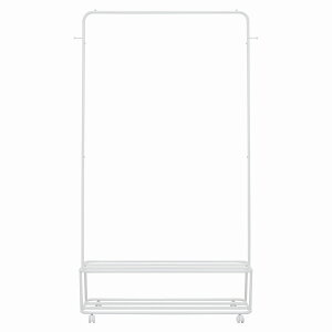 ハンガーラック 2段棚付き キャスター付き 頑丈 スリム ワイド 省スペース 収納付き 洋服ラック 洋服掛け 洋服収納ラック 衣類ラック 衣類収納ラック コートハンガーラック コート掛け シン