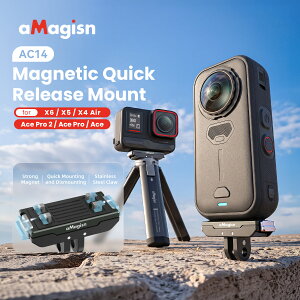 �y�݊��i�zInsta360 X5 X4 Air X6 Ace Pro 2 �C���X�^360 x5 ace pro2 �Ή� �}�O�l�b�g �N�C�b�N�����[�X �}�E���g ���� �O�r ���B��_ 1/4�l�W �A�N�V�����J���� �A�N�Z�T���[ �A�_�v�^�[
