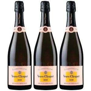 ヴーヴ・クリコ ローズラベル 750ml 3本セット / スパークリング 辛口 フランス シャンパン Veuve Clicquot Rose