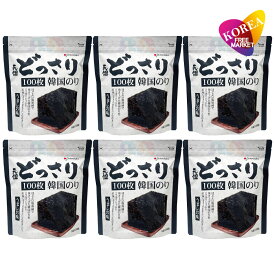 オリオンジャコー どっさり 韓国のり 100枚入 6袋セット うましお味 / チャック付き袋 Orionjako