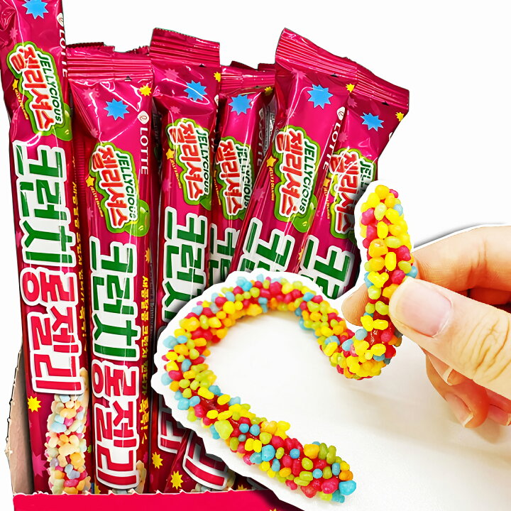 楽天市場 全国送料無料 日本正規品 ロープゼリー クランチ ロングゼリー 29g X 10個 韓国菓子 細長い形のロープゼリー 国内発送 韓国 お菓子 ゼリー 韓国のお菓子 地球グミ ロープキャンディー ロープキャンディ 韓国フリーマー