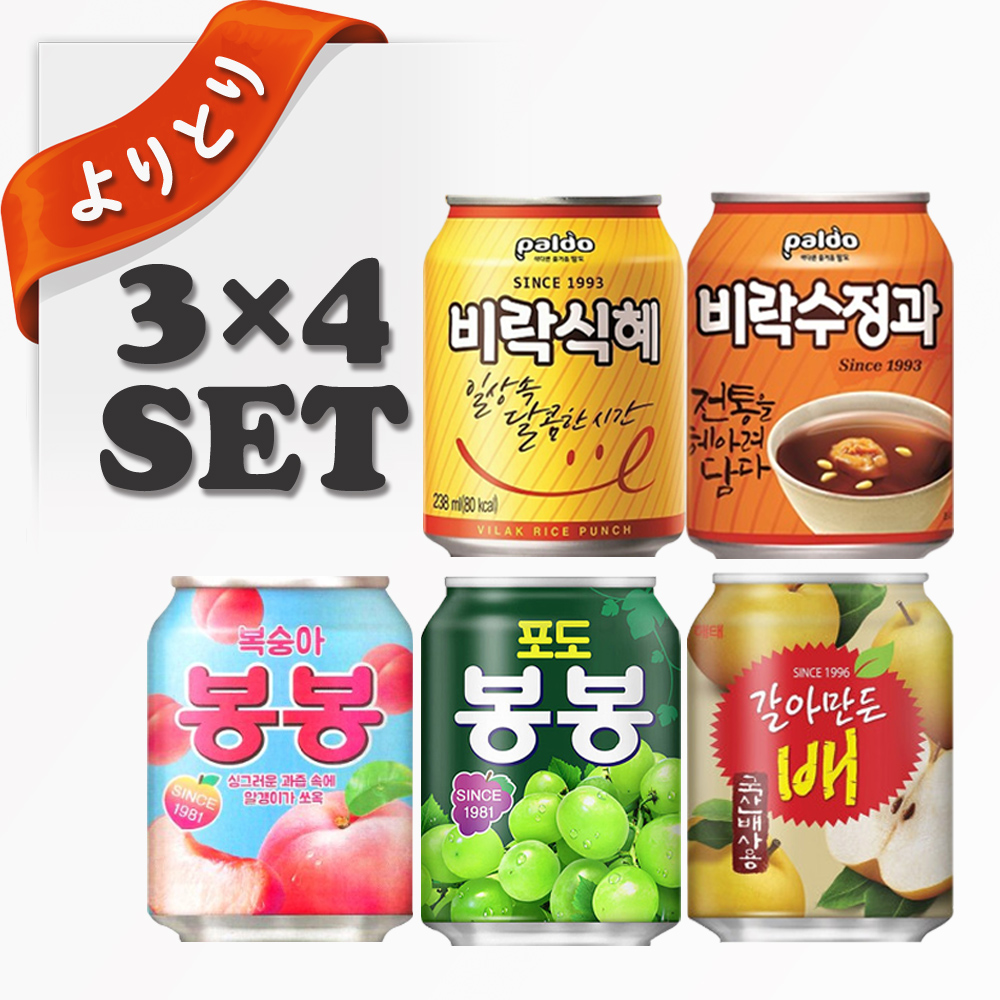 韓国飲み物 いかがでしょうか 選り取り 韓国ジュース 超特価 5種類から 選べる 12個セット すりおろし梨 4種類x3個ずつ スジョンガ 送料無料 韓国飲料 すりおろし桃 ボンボン シッケ