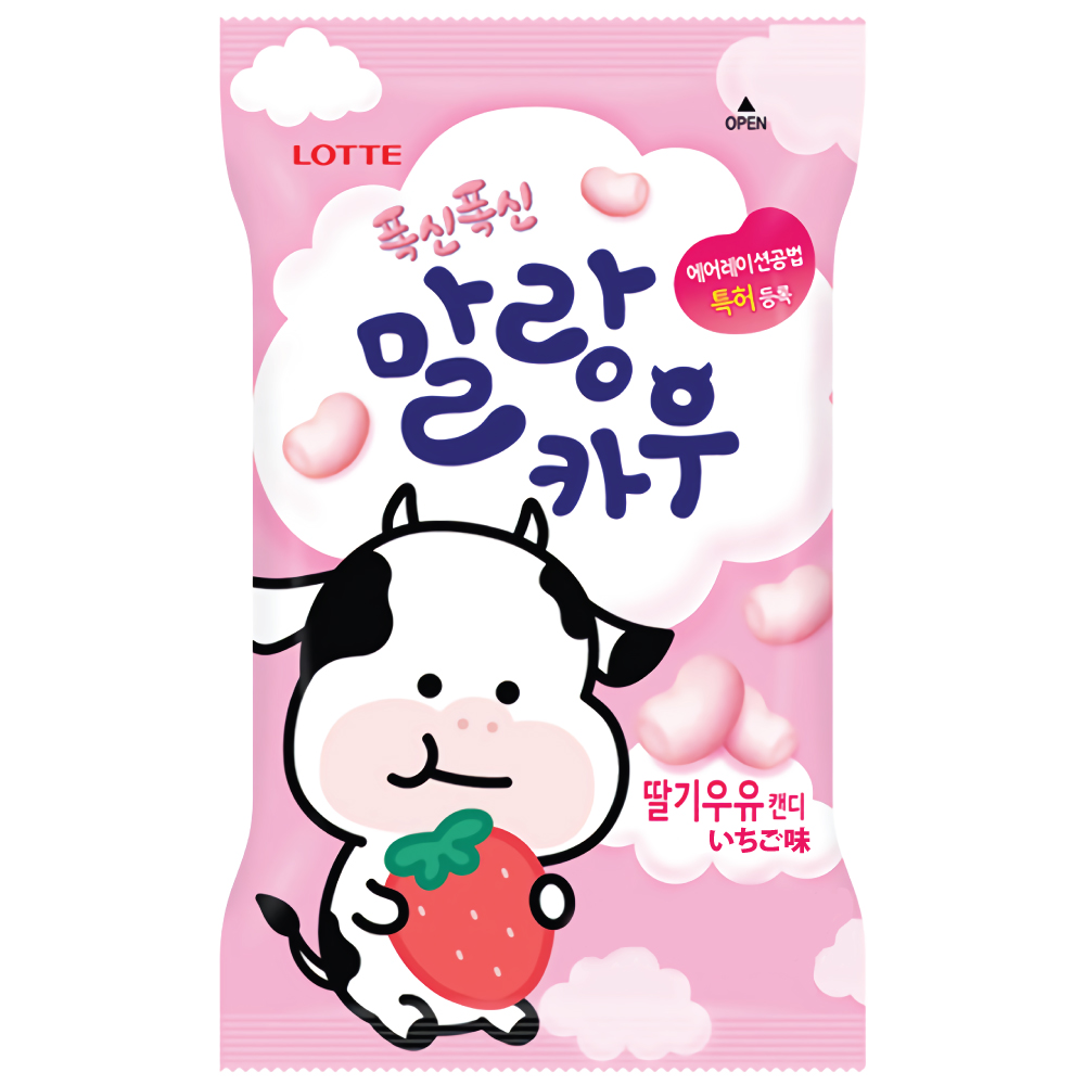ロッテ マランカウ イチゴ味 1袋 マルランカウ ふわふわ ソフトキャンディ　ふわふわもちもち~韓国大人気のソフトキャンディー不思議な食感でクセになる！食べたら止まらない！いちご 苺 ストロベリー strawberry