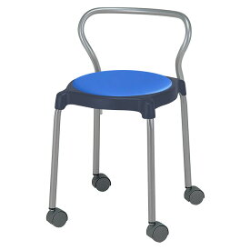 スツール 丸椅子 E-CUPPO-BC 幅41x奥行43x高さ65cm 座面高44.5cm 座面Φ36cm 背付 キャスター付 丸イス オフィスチェア おしゃれ ニシキ工業 オフィス家具