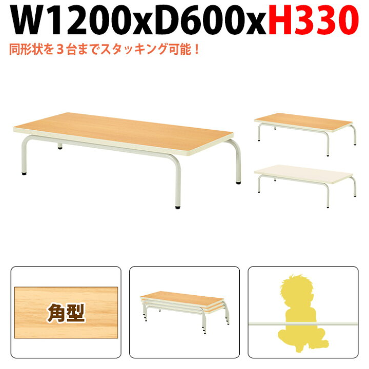楽天市場】保育園テーブル 幼稚園 机 E-ECS-1260KZ 幅120x奥行60x高さ 