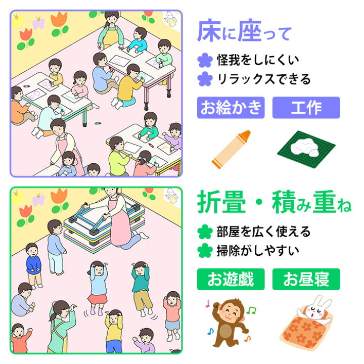 楽天市場】保育園テーブル 折りたたみ 幼稚園 机 薄型 E-EW-0960Z 幅