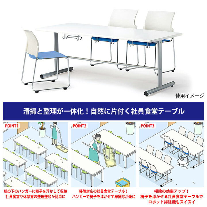 楽天市場】社員食堂テーブル 椅子 3人用 セット カウンターテーブル 