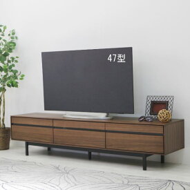 TVボード（ウォルナット） 幅約180cm [完成品 / 脚のみ取付］ インテリア 家具 ローボード テレビ台 テレビ台(木製)