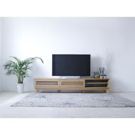 TVボード（ナチュラル） 幅約200cm [完成品 / 脚のみ取付］ インテリア 家具 ローボード テレビ台 テレビ台(木製)
