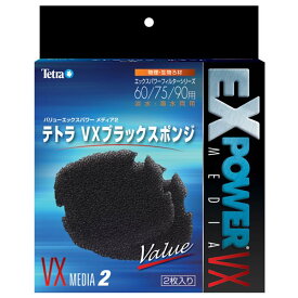 【セット販売 お買い得 値引 まとめ売り】 テトラ VXブラックスポンジ（60 / 75 / 90用） 2枚入【×3セット】 (観賞魚 / 水槽用品) ペット 魚 熱帯魚 水槽 水槽用品　アクアリウム