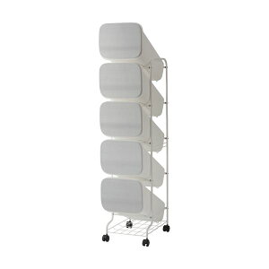 スタンド式 ダストボックス / ゴミ箱 【メタル 19L×5段】 高さ147cm キャスター付き 『スムース』 ( 掃除用品 事務用品 清掃 オフィス用品 日用品雑貨 ゴミ箱 ダストボックス お掃除 )