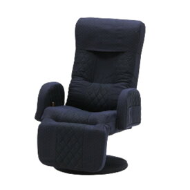 MONAKA DX NB（ネイビーブルー） 高座椅子 360℃回転 パーソナルチェア リクライニング 肘付き 高さ調整機能付き 低反発ウレタン 肘カバー付き 椅子 チェア 座椅子 組立品