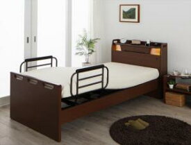お客様組立 棚・照明・コンセント付き電動ベッド ウレタンき 2モーター シングルベッド シングルサイズ シングルベッド シングル　シングルサイズ
