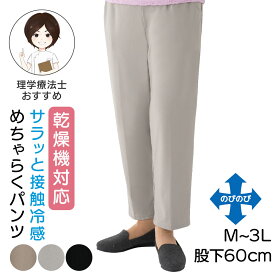 乾燥機対応 めちゃらくパンツ レディース ズボン 大きいサイズ 婦人ズボン 乾燥機 シニアファッション 乾燥機okレディース 介護 乾燥機 服 乾燥機対応 シニア 服 レディース スラックス レディース 夏 涼しい ズボン 接触冷感 高齢者 服 M〜3Lサイズ