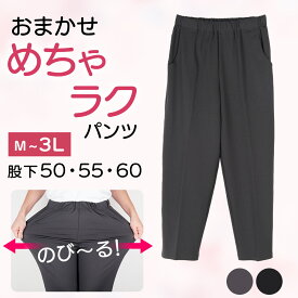 伸縮性たっぷり めちゃらくパンツ M L LL 3Lサイズ ストレッチパンツ シニア レディース ズボン 総ゴムズボン 婦人用ズボン 大きいサイズ シニアファッション 80代 秋冬 シニアファッション パンツ 高齢者 ズボン 介護 施設 で 着る 服 シニアズボン 介 プレゼント 入院 入所
