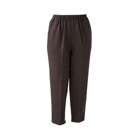【10%OFF】【在庫処分セール】【日本製】ナノヒーティング裾ファスナーパンツ 高齢者 ズボン 婦人 M L LL 3Lサイズ 股下55cm ブラウン
