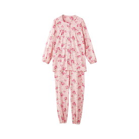 【楽天1位】介護 パジャマ レディース 前開き 乾燥機対応 大きめボタン ストレッチ 高齢者 入院 シニア S M L LL 3L 4L 肘拘縮 腕を曲げたまま着られる NOBI AID プレゼント 入所