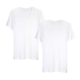[綿100%] 紳士用 下着 2枚組 コットン100% 半袖U首肌着 無地肌着 インナーシャツ 紳士下着 プレゼント 入院 入所 介護 シニア クリスマス