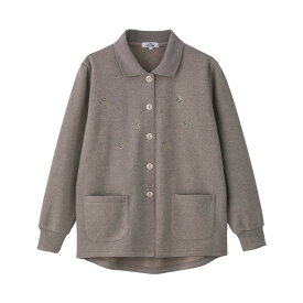 乾燥機対応 シニア レディース 裏起毛斜め釦ホールポロカーディ [S M-L LL 3L] シニア カーディガン 婦人服 高齢者 向け ファッション 高齢者 服 施設 婦人 介護 施設 で 着る 服 乾燥機対応 シニア服 前あき トップス 老人ホームで着る服 小さいサイズ プレゼント 入院 入所