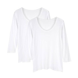 [綿100%] 2枚組 8分袖スリーマ 婦人用 シニア レディース 肌着 やさしい綿100% 婦人肌着 婦人インナー 2枚組 8分袖スリーマ 綿100% コットン 無地 M〜Lサイズ 肌着 レディース 長袖 綿 婦人肌着 高齢者 プレゼント 入院 入所 介護