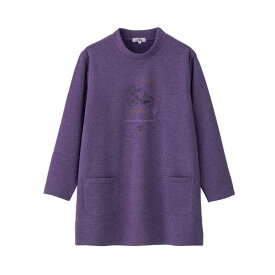 乾燥機対応 伸縮性たっぷり 裏起毛 あったか チュニックトレーナー シニア レディース M-L LL 3Lサイズ トレーナー 大きいサイズ 高齢者 婦人服 長袖 綿混 シニアファッション レディース 老人ホームで着る服 乾燥機OK 秋冬 プレゼント 入院 入所 介護 クリスマス