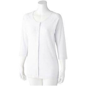 【楽天1位】【綿100%】2枚組 シニア レディース 7分袖ホックシャツ 婦人用 M L LL 3L 4Lサイズ 7分袖 肌着 インナー 前開き 丈長め 女性 下着 レディース 入院 診察 綿100% 綿100 綿 コットン 前開き 着脱がラク 肌着 レディース 長袖 綿 プレゼント 入所 介護