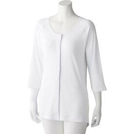 [綿100%] シニア レディース 2枚組 後ろ長め7分袖ワンタッチシャツ 婦人用 S M L LL 3L 4Lサイズ ラグラン袖 着脱楽々 肌着 婦人用 婦人肌着 高齢者 向け 下着 介護肌着 介護用 下着 70代 80代 90代 肌着 レディース 長袖 綿 婦人肌着 プレゼント 入院 入所