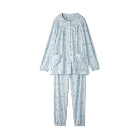 着脱らくらく ワンタッチパジャマ 婦人用 S M L LL 3L 4Lサイズ シニア レディース パジャマ 上下セット レディース 介護 施設 で 着る 服 ウエストゴム 調節可能 手口・足口ゴム入り 部屋着 レディース パジャマ 大きいサイズ 秋冬 通年 プレゼント 入院 入所