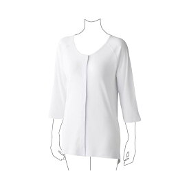 【綿100%】着るだけで血行促進効果 2枚組 IFMC.7分袖ワンタッチシャツ 7分袖肌着 シニア レディース ワンタッチシャツ 前あき シニア 肌着 綿100% 高齢者 肌着 前開き 肌着 婦人 IFMC 血行促進効果 着るだけ血行改善 シニア 七分袖 プレゼント 入院 入所 介護