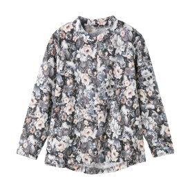 身幅ゆったり 前開き ロングファスナー あったか 長袖Tシャツ [M-L LL] 婦人服 前開き 後ろ長めTシャツ レディース 花柄 シニア レディース 介護服 前開き レディース服 介護 施設 で 着る 服 長袖 トップス シニアファッション 秋物 冬物 プレゼント 入院 入所