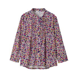 乾燥機対応 ワンタッチテープピンタックブラウス [S/M-L/LL/3L] 乾燥機OK シニア レディース ファッション 高齢者 婦人服 トップス シニアファッション 花柄 秋物 冬物 秋冬 後ろ長め 小さいサイズ 大きいサイズ プレゼント 入院 入所 介護