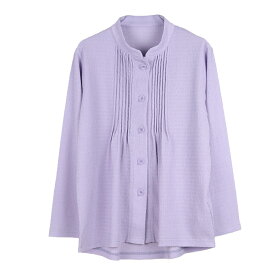 【楽天1位】介護 ブラウス レディース 前開き 長袖 乾燥機対応 ちぢみ織 ピンタック S M-L LL 3L 春夏 入院 施設入所 Seta CaRE