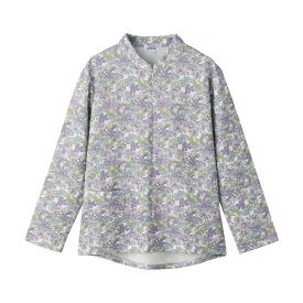 乾燥機対応 ロングファスナーTシャツ（婦人） [M-L LL] 乾燥機OK シニア レディース ファッション 高齢者 婦人服 長袖 トップス シニアファッション 花柄 春物 春夏 後ろ長め 大きいサイズ のびのび ゆったり 前ポケット付き プレゼント 入院 入所 介護