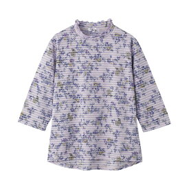 乾燥機対応 7分袖後ろ長めTシャツ（婦人） [S M-L LL 3L] 乾燥機OK シニア レディース ファッション 高齢者 婦人服 七分袖 トップス シニアファッション 花柄 ボーダー柄 春物 春夏 後ろ長め 小さいサイズ 大きいサイズ プレゼント 入院 入所 介護