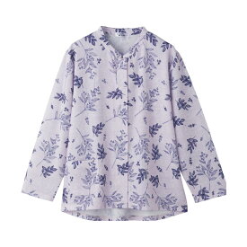 乾燥機対応 ワンタッチテープ前開きTシャツ（婦人） [M-L LL] 乾燥機OK シニア レディース ファッション 高齢者 婦人服 長袖 トップス シニアファッション 花柄 春物 春夏 後ろ長め 大きいサイズ のびのび ゆったり 全開 プレゼント 入院 入所 介護