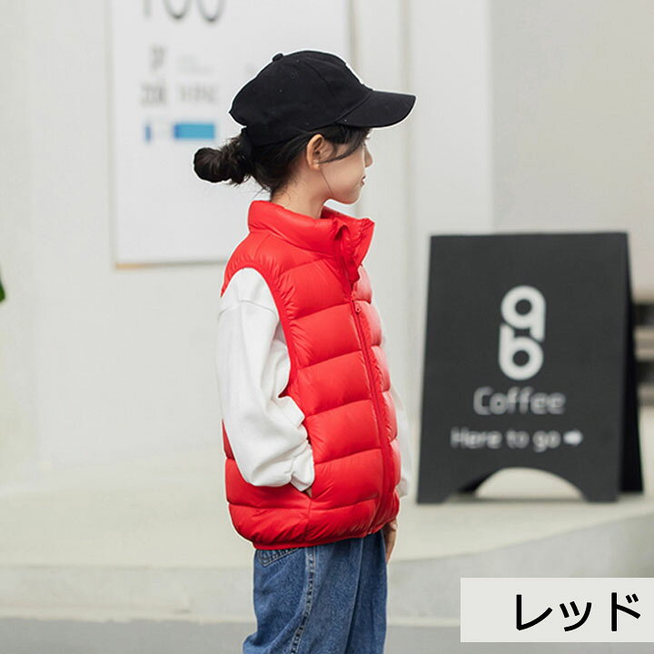 楽天市場】ダウンベスト キッズ ダックダウン 男の子 女の子 中綿 