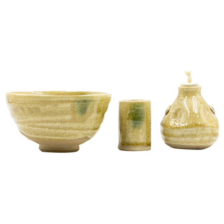 楽天市場】黄瀬戸三点揃（景陶作） 化粧箱入 [茶碗12×6.5cm 240g/茶巾 