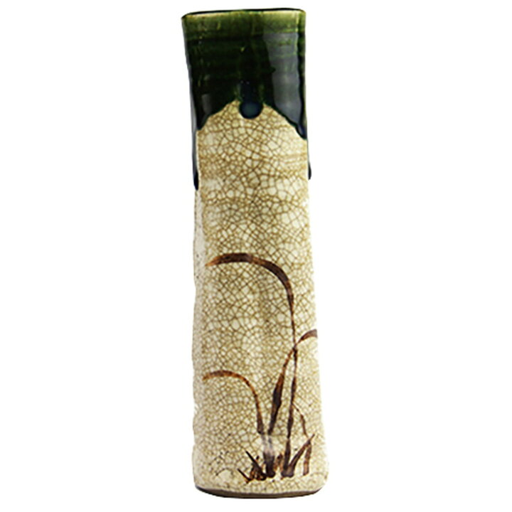 楽天市場】半月 織部掛花入（景陶作） 化粧箱入 [5.5×20.7cm 450g 