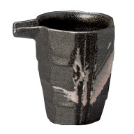冷酒器 手造り風けずり黒ピンク飛し片口冷酒器（大） [11.5×9.5×11.5cm・360cc] | 器 食器 和食器 和食…