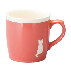 マグカップ シルエットねこ大マグ（ピンク） [8.8×8.9cm・350cc] | 洋食器 かわいい 猫 インスタ映え ピンク