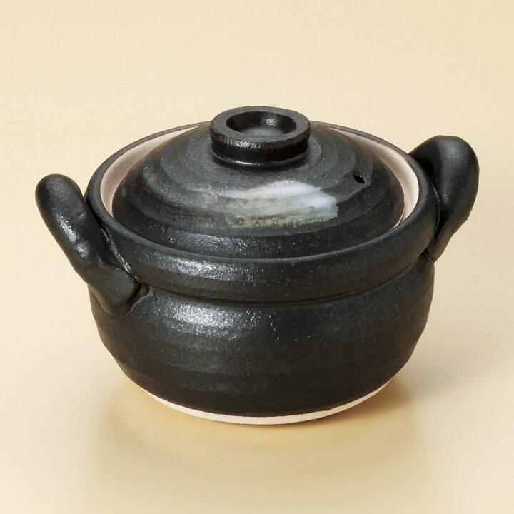 楽天市場】小鍋 黒陶刷毛目4号多用深鍋（萬古焼） [ 16 x 12.5 x 10.5 