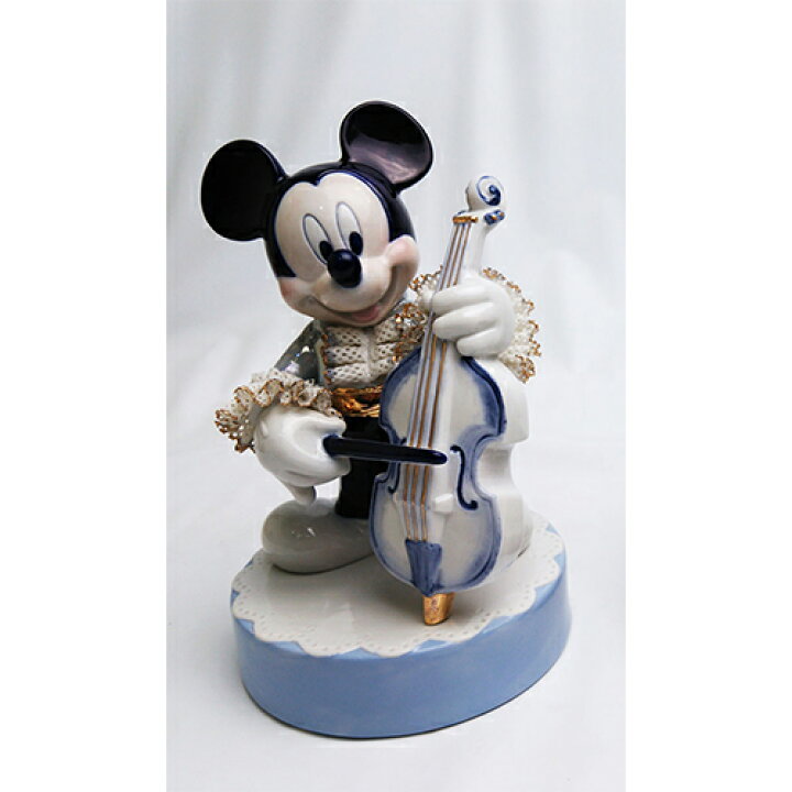 楽天市場 ディズニー レースドール ミッキーマウス オルゴール コントラバス ブルー H17cm Disney 置物 インテリア せともの本舗