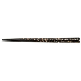 箸 六角塗箸黒金銀箔刷 22.7cm 洗浄機可 [22.7 x 0.9 x 0.8cm] PBT樹脂 食洗機可 (7-815-14) | はし 箸 おすすめ 人気 食器 業務用 飲食店 カフェ おしゃれ かわいい お洒落 可愛い ギフト プレゼント 引き出物 内祝い 結婚祝い 誕生日 贈り物 贈答品