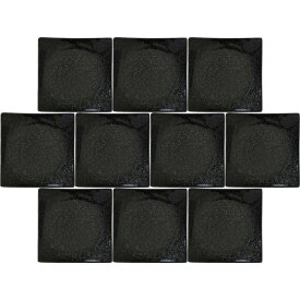 10個セット 角和皿 19cm正角皿 黒御影 [19.3×19.3×2.6cm] | 和食器 スクエアプレート 正方形 四角 ブラック