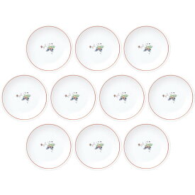 10個セット 色絵唐子 13cm皿 [12.7×2.2cm] | 中華食器 中華皿 小皿 色絵唐子 調味料皿
