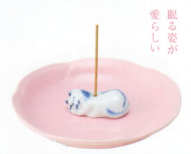ねむりねこ　皿付　香立