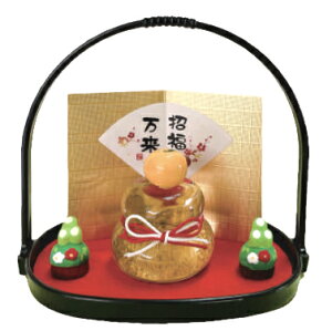 鏡餅ガラス飾り盆飾り 置物 午年 2026