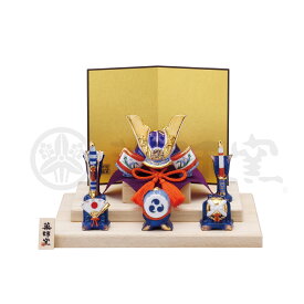 染錦出世兜　尚武小・平飾り（磁器/五月人形）